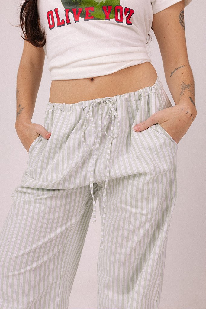 Calça Olive Listrada